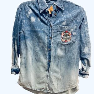 Ruff Hewn Faded Blue Casual Button Down Shirt